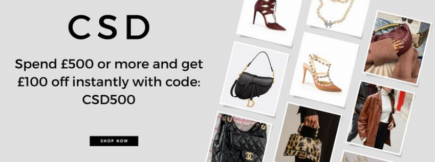 Discount code for 100 Off Orders Over 500 Code at Consigned Sealed Delivered Ltd
