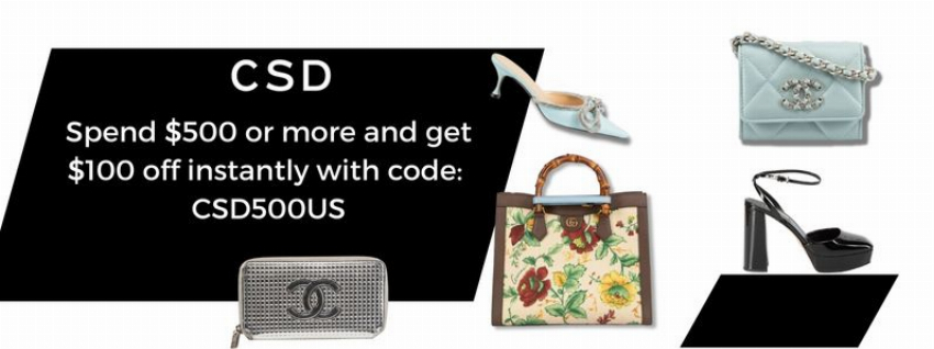 Discount code for 100 Off Orders Over 500 Code at Consigned Sealed Delivered Ltd