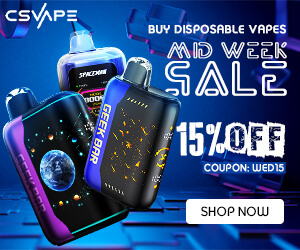 Discount code for Mid Week Sale - Disposable Vapes at 15% discount at CSVAPE COM