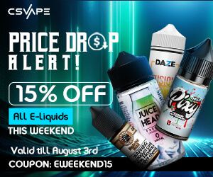 Discount code for Price Drop 15% discount All Eliquids at CSVAPE COM