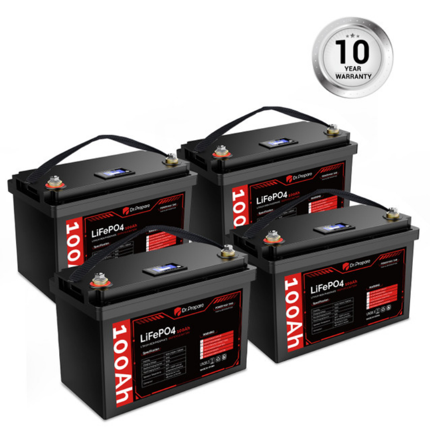 Discount code for 10% discount for 100Ah LiFePO4 Lithium Deep Cycle Battery with LED Screen - Connect In Series at Dr Prepare