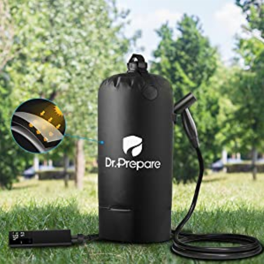 Discount code for 10% discount for all camping shower of Dr Prepare at Dr Prepare