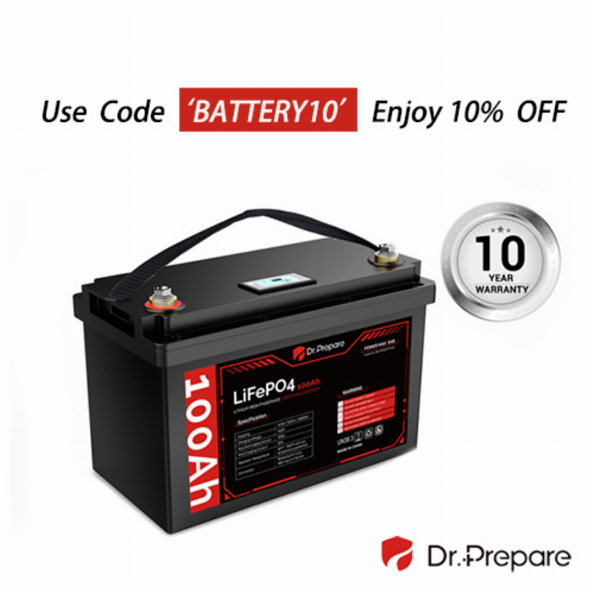 Discount code for 10% discount for Dr Prepare Lithium-iron Battery at Dr Prepare