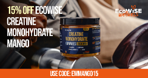 Discount code for 15% discount EcoWise Creatine Monohydrate Mango at ECOWISE WELLNESS