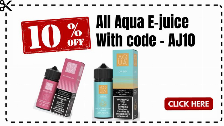 Discount code for 10% discount AQUA EJUICE at Ejuice Connect