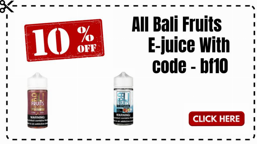 Discount code for 10% discount Bali Fruits Ejuice at Ejuice Connect