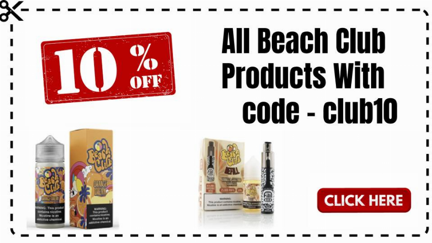 Discount code for 10% discount beach club ejuice at Ejuice Connect