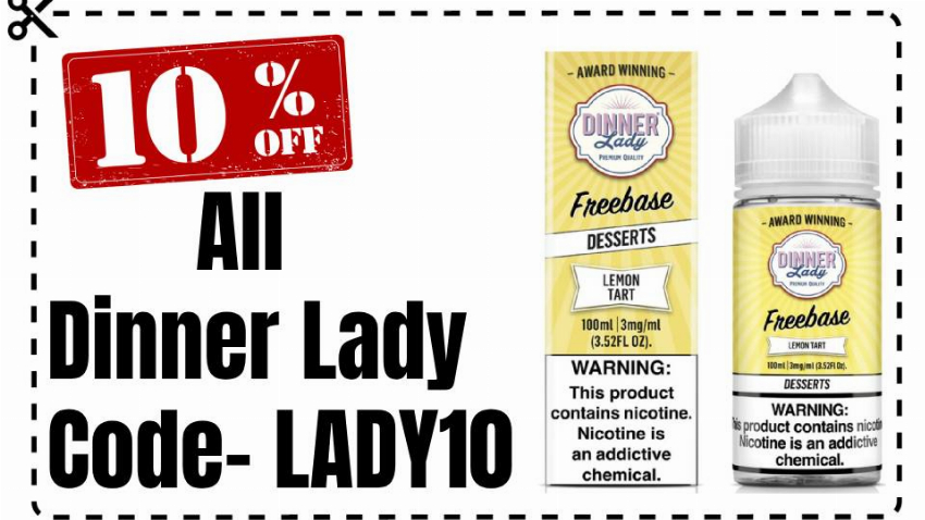 Discount code for 10% discount dinner lady at Ejuice Connect