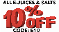 Discount code for 10% discount EJUICES at Ejuice Connect