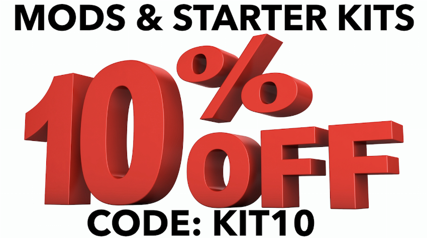 Discount code for 10% discount mods and starter kits at Ejuice Connect