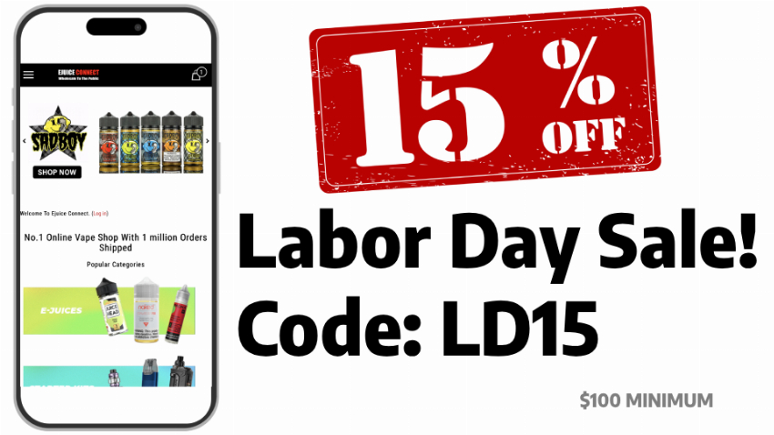 Discount code for 15% discount SITE WIDE at Ejuice Connect