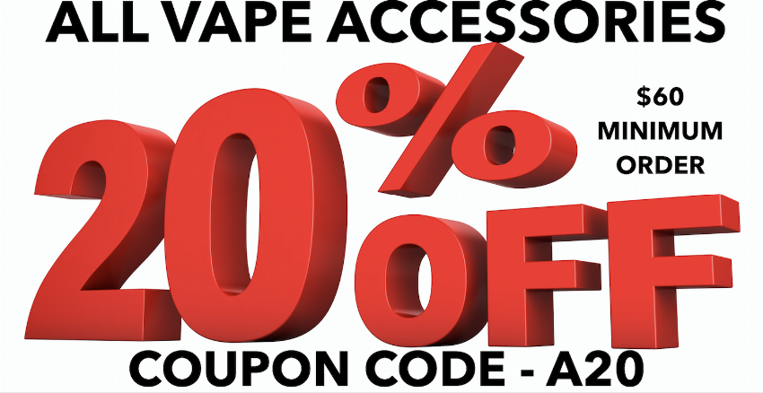 Discount code for 20% discount all accessories at Ejuice Connect