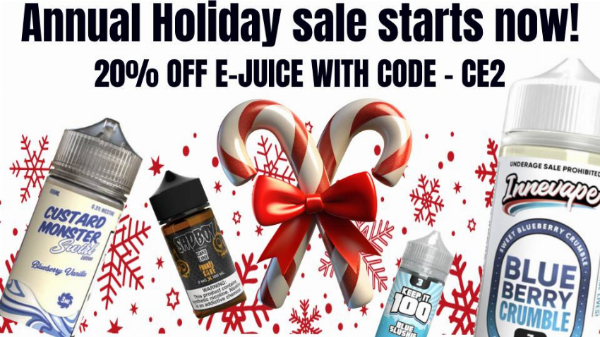 Discount code for 20% discount EJUICE HOLIDAY SALE at Ejuice Connect