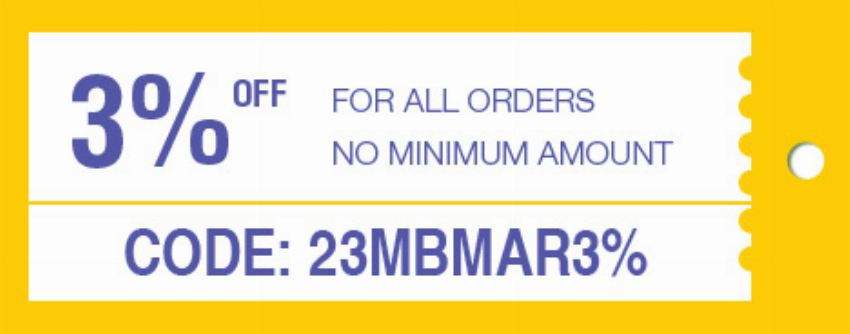 Discount code for 3% discount All Orders at ETECHEASY LIMITED