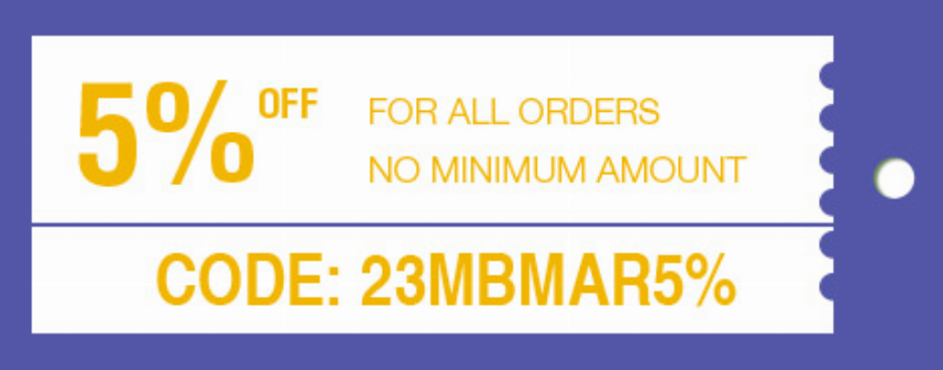 Discount code for 5% discount All Orders at ETECHEASY LIMITED