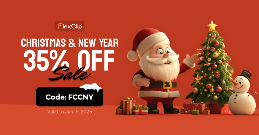 Discount code for FlexClip s Christmas New Year Sale at FlexClip