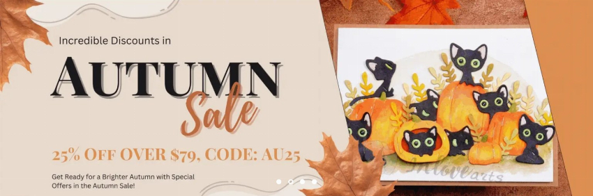 Discount code for InLoveArts Autumn Sale 25% discount over 79 CODE at Inlovearts