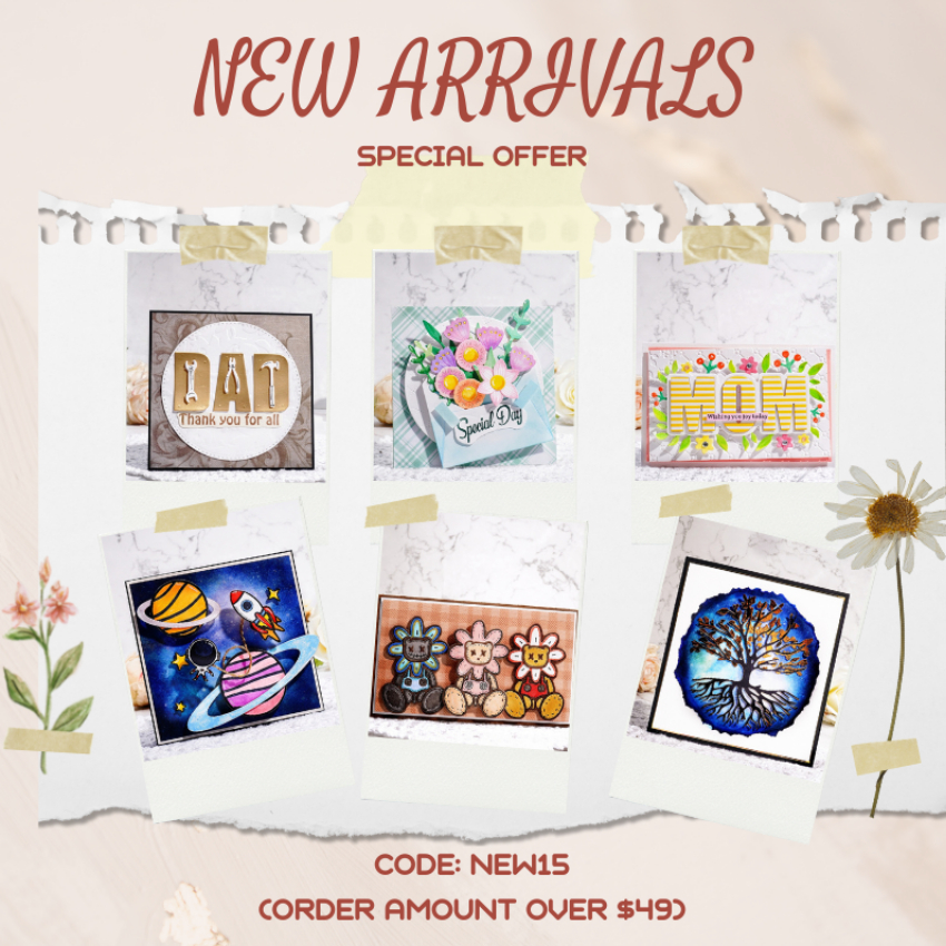 Discount code for New Arrival Dies 15% discount for new customers at Inlovearts