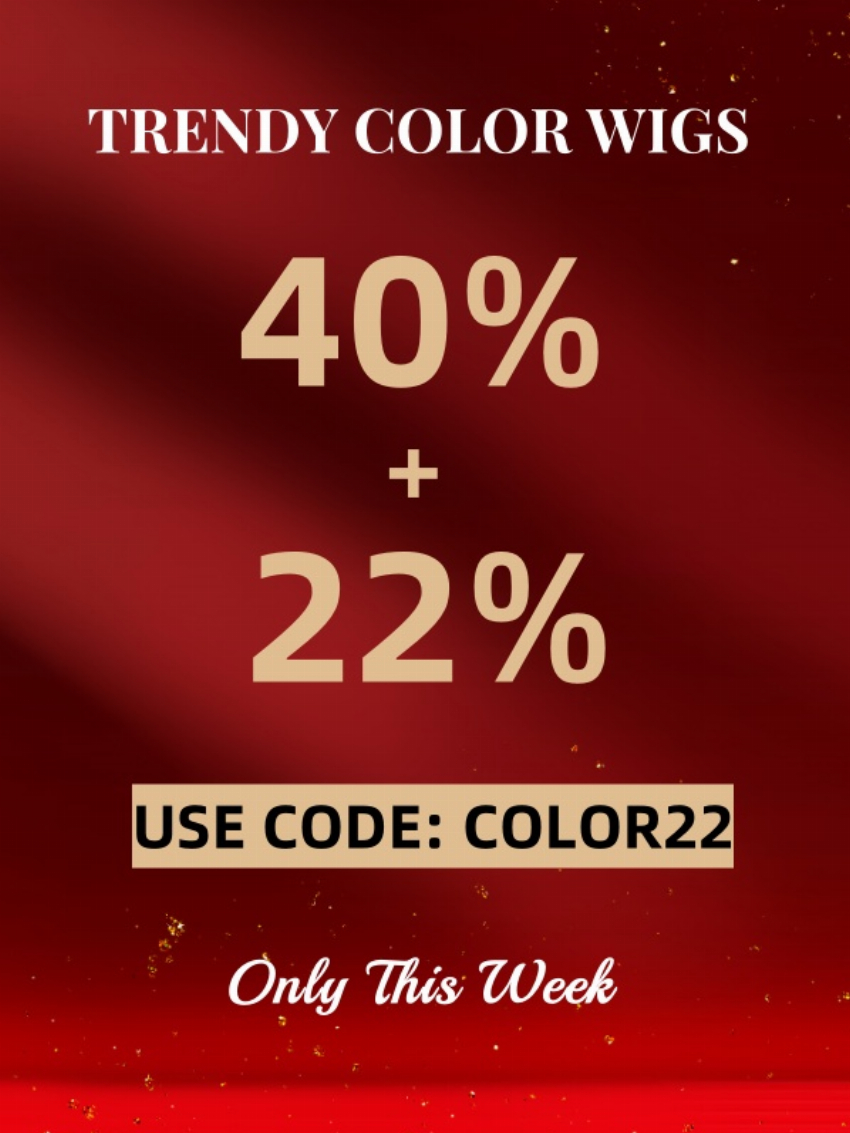 Discount code for 22% discount Deal On Color Wigs at Ishow Hair