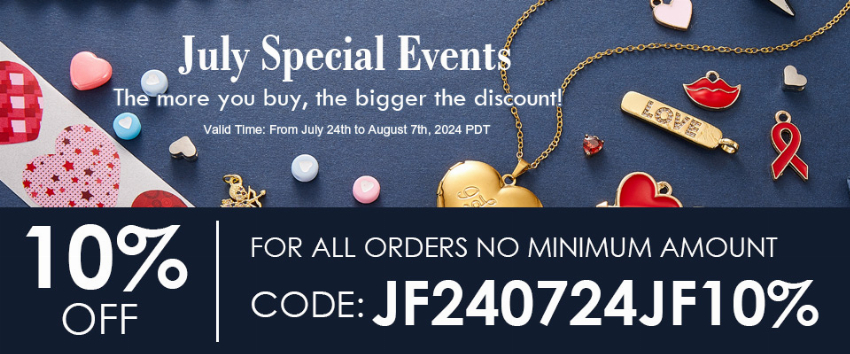 Discount code for July Special Events 10% discount EE COUPON at jewelryandfindings