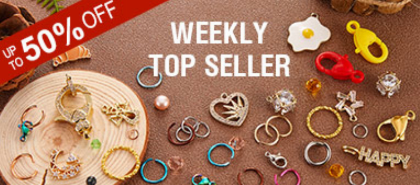 Discount code for UP TO 50% discount on Weekly Top Seller at jewelryandfindings