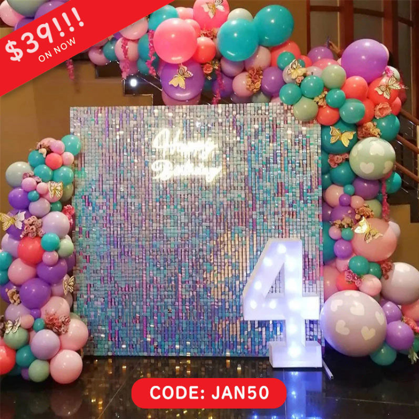 Discount code for 50% discount 12PCS Shimmer Wall 39 from Lofaris Biggest Sale Free Shipping at Lofarisbackdrop