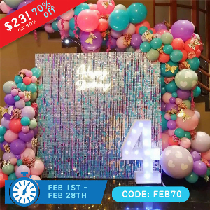 Discount code for 70% discount Shimmer Wall 23 to 81 from Lofaris 12PCS - 48PCS Lowest Price Free Shipping at Lofarisbackdrop