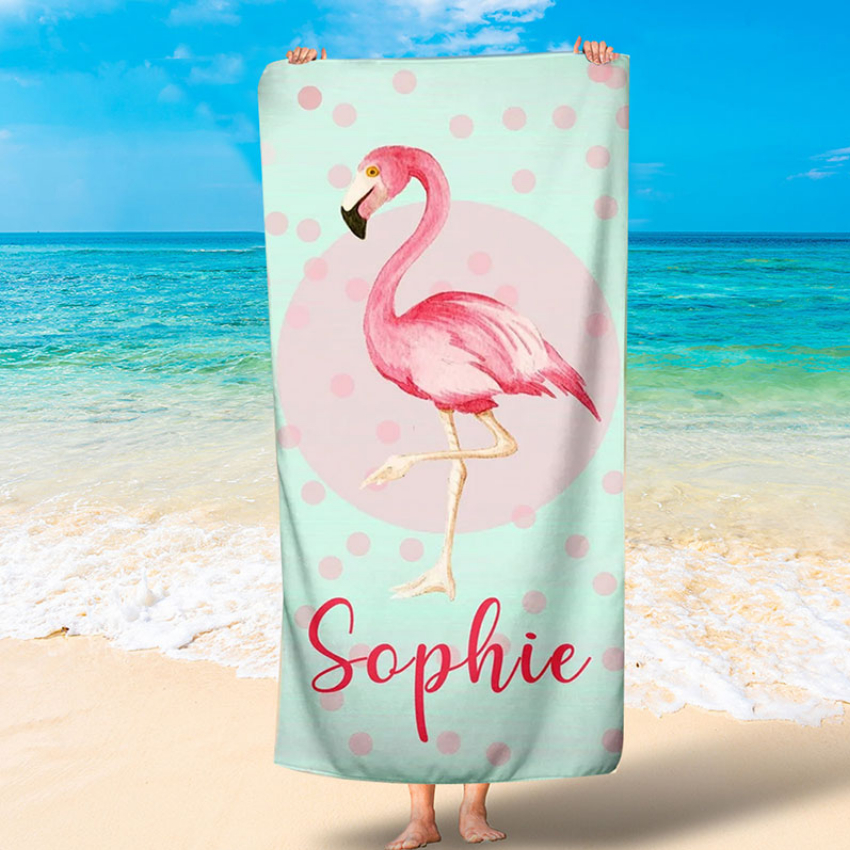 Discount code for Lofaris 30x60 Flamingo Custom Name Beach Towel 50% discount 9 99 for Kids at Lofarisbackdrop