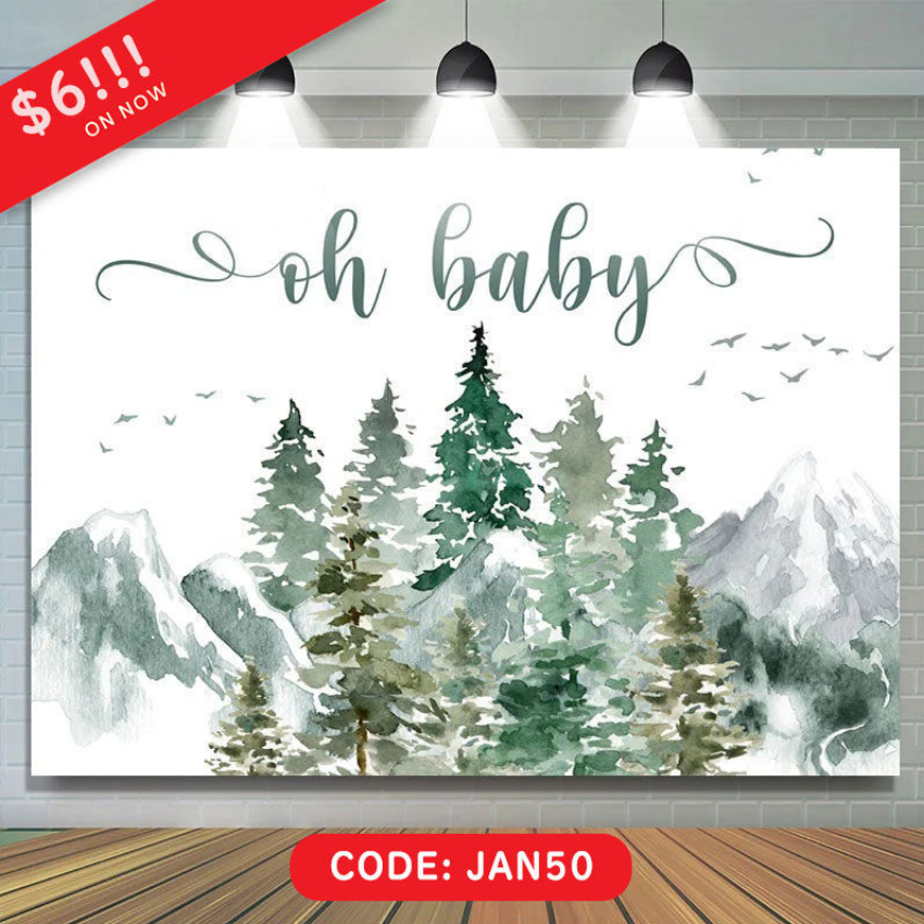 Discount code for Lofaris 50% discount Baby Shower Party Backdrop 6 Free Shipping Forest Theme at Lofarisbackdrop
