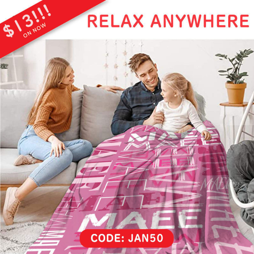 Discount code for Lofaris 50% discount Custom Name Pink Blanket Gift 13 Free Shipping at Lofarisbackdrop