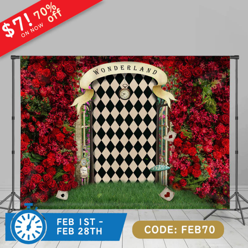Discount code for Lofaris 70% discount 7 Wonderland Rose Easter Party Backdrop Free Shipping at Lofarisbackdrop