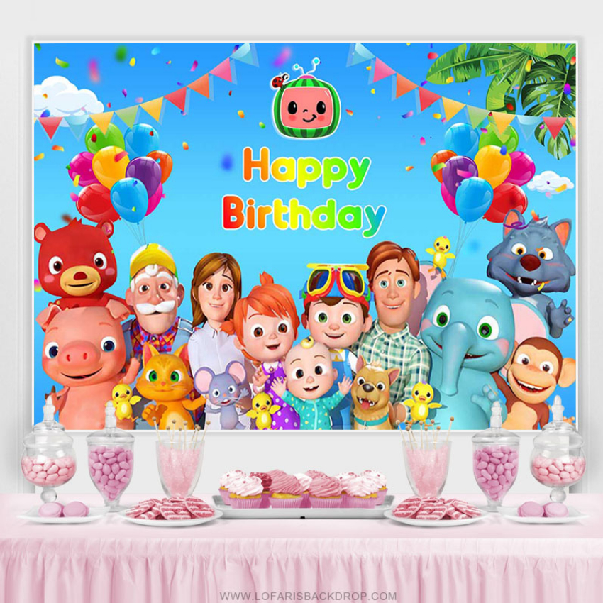 Discount code for Lofaris Cocomelon Theme Backdrop only 10 Free Shipping Vinyl at Lofarisbackdrop