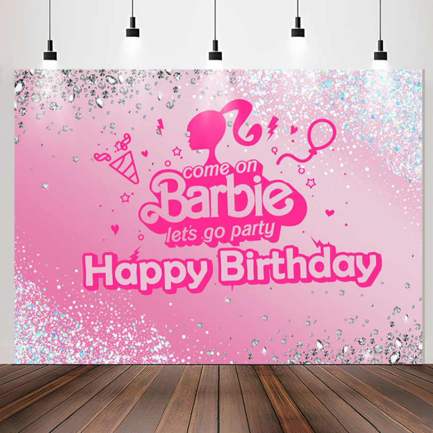Discount code for Lofaris 12 54 Come On Barbie Lets Go Party Backdrop 50% Free Shipping Glitter Pink for Birthday at Lofarisbackdrop