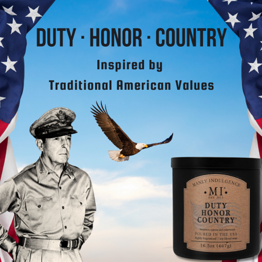 Discount code for Duty Honor Country New Candle Launch at Manly Indulgence