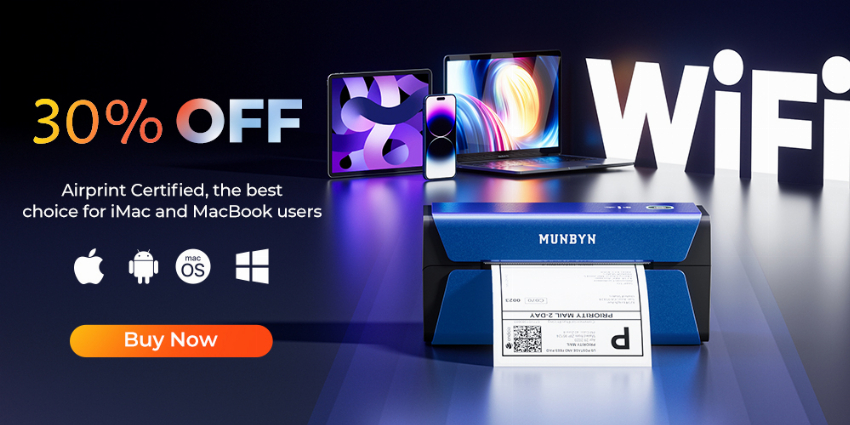 Discount code for 30% discount for MUNBYN 401 Wireless Printer at MUNBYN