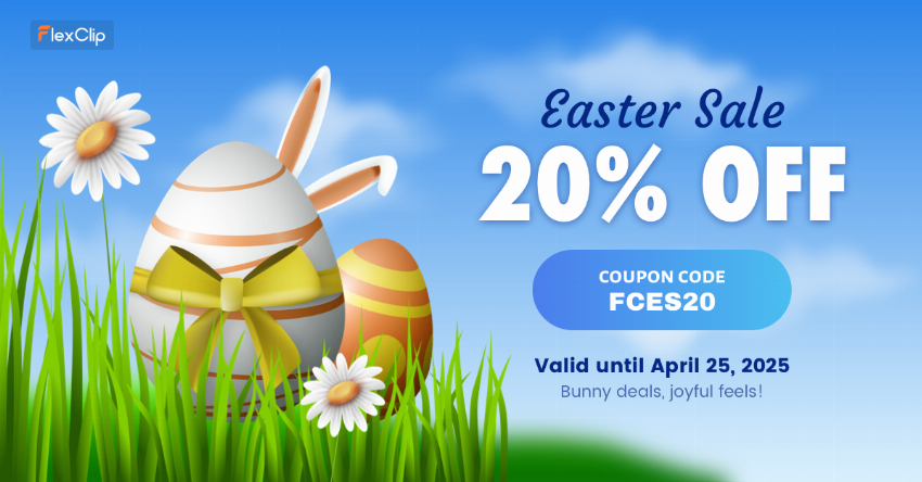 Discount code for FlexClip s Easter Sale at PearlMountain Limited