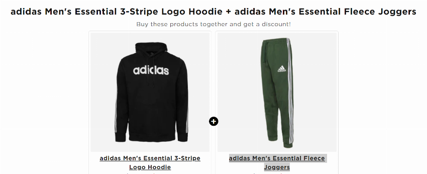 Discount code for adidas Men s Essential 3-Stripe Logo Hoodie adidas Men s Essential Fleece Jogger Bundle for 50 FS Was 150 at Proozy