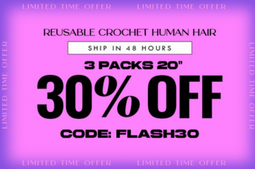 Discount code for QVR Tax Refund Season Sale Crochet Hair 30% discount at QVR ERNATIONAL