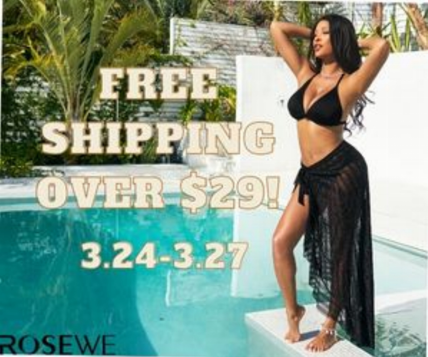 Discount code for Free shipping over 29 at rosewe