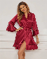 Discount code for 30%off EKOUAER SATIN ROBE LACE KIMONO SHORT RUFFLE HEM SILKY BATHROBE at Sailvan Times