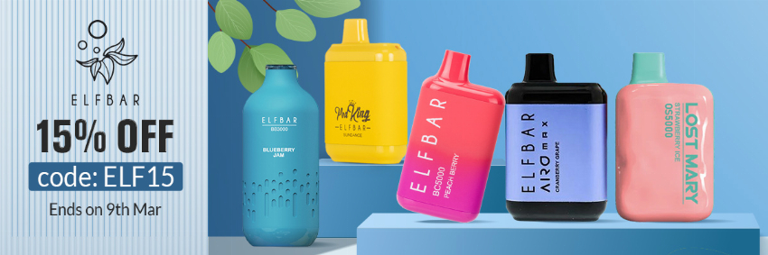 Discount code for 15% discount for Elf Bar Disposables at Shenzhen Vapesourcing Electronics Co Ltd