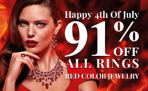 Discount code for Happy 4th Of July - All Rings Red Color Jewelry 91% discount at SilverRushStyle INC