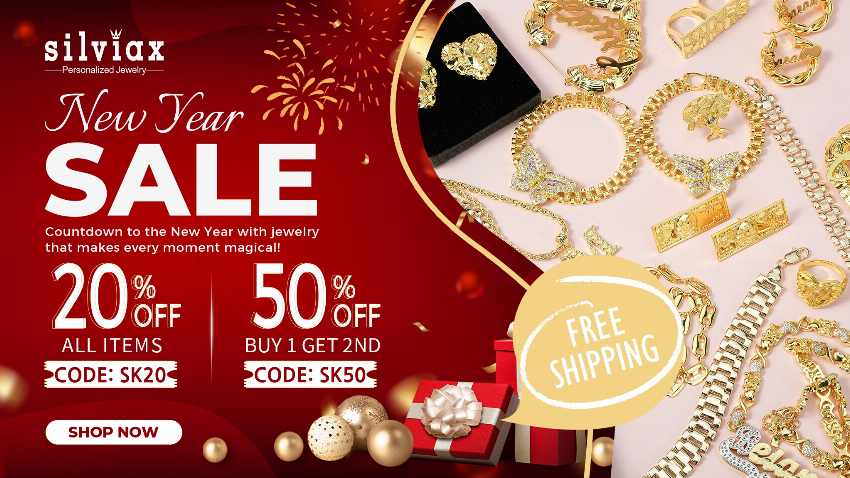 Discount code for Custom Jewelry January Sale 20% discount Sitewide at Silviax Jewery