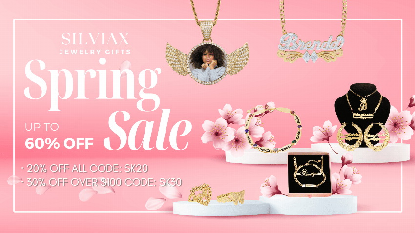 Discount code for Spring Sale Custom Jewelry 20% discount All Code at Silviax Jewery