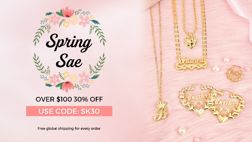 Discount code for Spring Sale Custom Jewelry 30% discount over 100 at Silviax Jewery