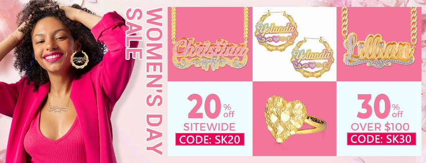 Discount code for Women s Day Special Sale 30% discount Over 100 at Silviax Jewery