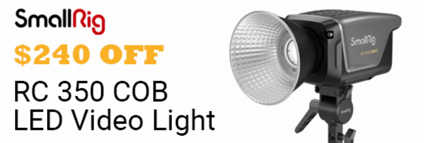 Discount code for 30%OFF on RC 350 COB LED video light at SmallRig