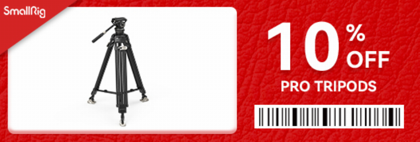 Discount code for 10% discount on professional tripods at SmallRig Technology HK Limited