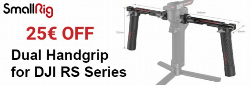 Discount code for 25 OFF on dual handgrip for DJI RS series at SmallRig Technology HK Limited