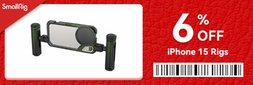 Discount code for 6% discount on iPhone 15 rigs at SmallRig Technology HK Limited